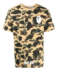A Bathing Ape Logo Print Camouflage T Shirt
