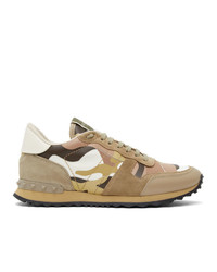 Tan Camouflage Leather Athletic Shoes