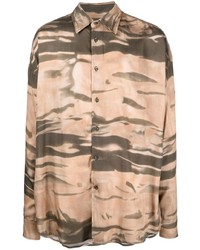 Diesel Camouflage Print Button Up Shirt