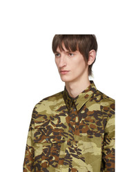 Givenchy Khaki Camouflage Print Shirt