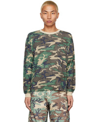 Tan Camouflage Long Sleeve T-Shirt