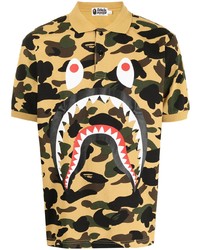 A Bathing Ape Shark Camouflage Print Polo Shirt