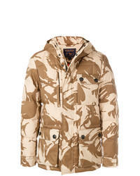 Tan Camouflage Puffer Jacket