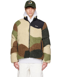 Dime Green Contrast Puffer Jacket