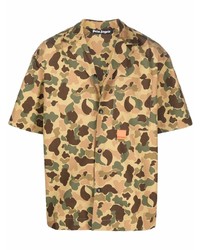 Palm Angels Camouflage Print Short Sleeve Shirt