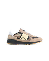 Tan Camouflage Suede Low Top Sneakers