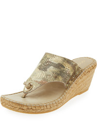 Tan Camouflage Wedge Sandals