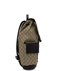Gucci Beige And Black Soft Gg Supreme Backpack