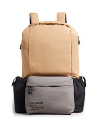 Ted Baker London Fredd Colorblock Backpack In Tan At Nordstrom