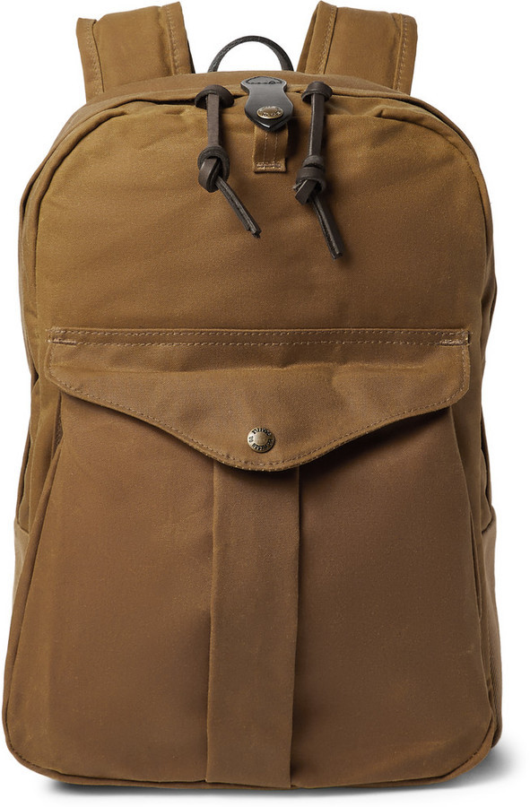 tan canvas backpack