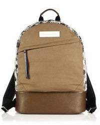 WANT Les Essentiels Kastrup Tweed Leather Canvas Backpack