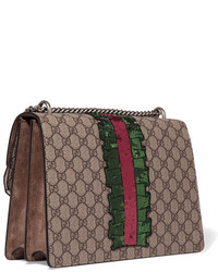 Gucci Dionysus Medium Appliqud Coated Canvas Shoulder Bag Beige