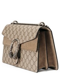 Gucci Small Dionysus Gg Supreme Canvas Suede Shoulder Bag