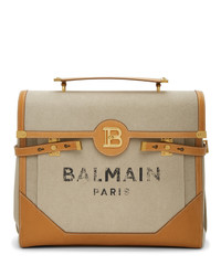 Balmain Beige And Brown B Buzz 40 Briefcase