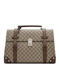 Gucci Brown Medium Gg Briefcase Duffle Bag