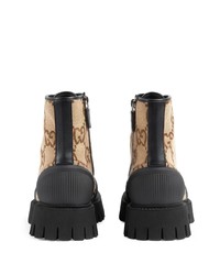 Gucci Gg Lace Up Combat Boots