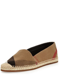 Burberry Hodgeson Check Canvas Flat Espadrille Classic Check