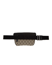 Gucci Beige And Black Gg Supreme Belt Bag