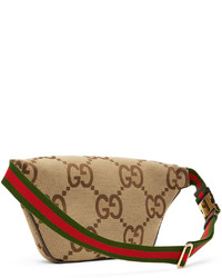 Gucci Beige Brown Jumbo Gg Belt Bag