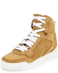 Tan Canvas High Top Sneakers