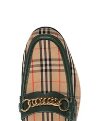 Burberry Brown Vintage Check Print Cotton Loafers