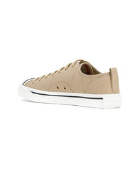 Burberry Topstitched Gabardine Sneakers