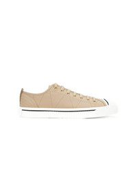 Burberry Topstitched Gabardine Sneakers