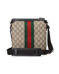 Gucci Web Gg Supreme Flat Messenger Bag