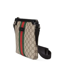 Gucci Web Gg Supreme Flat Messenger Bag