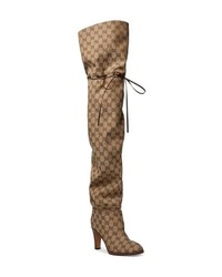 Gucci Original Gg Canvas Over The Knee Boot