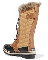 Sorel Tofino Waxed Canvas And Leather Boots Camel