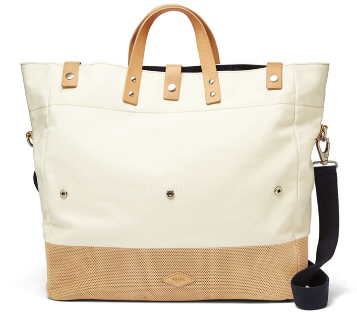 fossil canvas tote