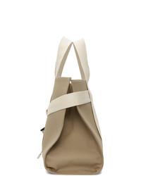 Sunnei Taupe And Off White Parallelepipedo Tote