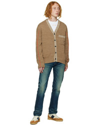 Ps By Paul Smith Brown Contrast Stitch Cardigan
