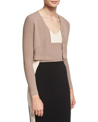 Narciso Rodriguez Button Front Cropped Cardigan Putty