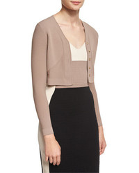 Narciso Rodriguez Button Front Cropped Cardigan Putty