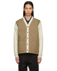 Comme des Garcons Homme Off White Brown Cardigan
