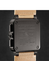 Bell & Ross Br 03 94 Desert Type 42mm Ceramic And Leather Chronograph Watch
