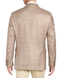 Saks Fifth Avenue Slim Fit Windowpane Silk Wool Sportcoat