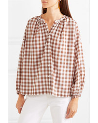The Great The Handsome Oversized Gingham Cotton Voile Shirt
