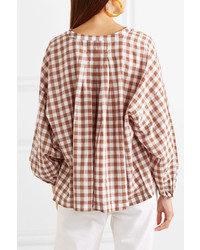 The Great The Handsome Oversized Gingham Cotton Voile Shirt