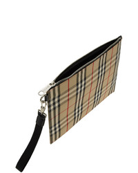 Burberry Beige Flat Check Pouch