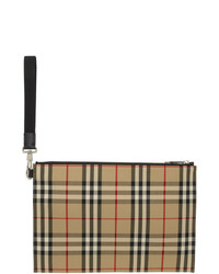 Burberry Beige Flat Check Pouch