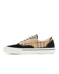 Burberry Black And Beige Vintage Check Skate Sneakers