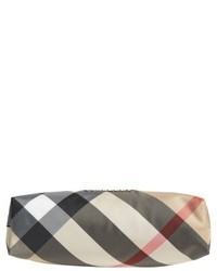 Burberry Large Check Zip Pouch Brown