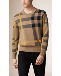 Burberry Brit Check Cotton Blend Sweater