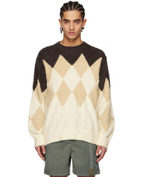 Sacai Brown Argyle Sweater