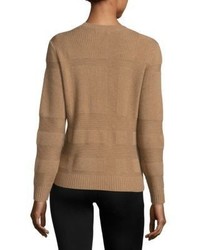 Burberry Festive Texture Check Wool Cashmere Sweater