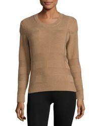 Burberry Festive Texture Check Wool Cashmere Sweater
