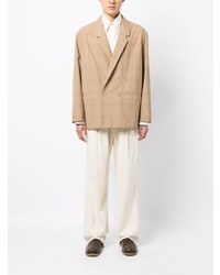 Lemaire Check Pattern Double Breasted Blazer